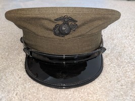 USMC Marine Corps Service Green Bernard Cap Enlisted Hat Military - £33.54 GBP