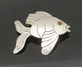 MEXICO 925 Sterling Silver - Vintage Two Tone Fish Motif Brooch Pin - BP8192 - £57.45 GBP