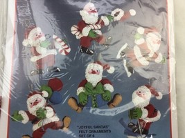 Bucilla Christmas Holiday Felt Applique Tree Ornament Kit JOYFUL SANTAS ... - $478.03 MXN