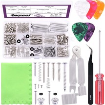 Swpeet 263Pcs Electric Guitar Screw Kit (9 Types) with Springs and Guitar String - £31.96 GBP