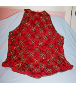 Vtg. Papell Boutique Evening Red 100 % Silk Beaded Sequin Sleeveless Top... - $564.25 MXN