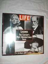2000 Life &quot;Legends The Century&#39;s Most Unforgettable Faces&quot; 16 Month Calendar New - £11.08 GBP