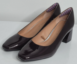Zara Trafaluc Womens US 8 Glossy Classic Black Block Heel Dress Shoes Eur 39 - £23.58 GBP