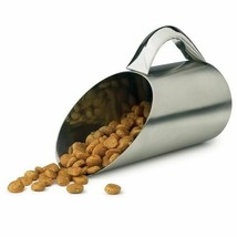 Pet Food Scoop 12 Oz Stainless Steel Matte Finish 1.5 Cup Dry Dog Kibble Scooper - £14.70 GBP