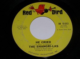 The Shangri-Las He Cried Dressed In Black 45 RPM Vintage Red Bird Label - £9.44 GBP