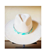 Turquoise Steer Head Leather Hat Band Only - £29.85 GBP
