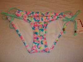 Bongo Womens Juniors Bikini Bottom Size Small NEW W Tag Blue Pink Green - £9.26 GBP