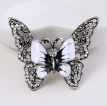 Vintage look silver plated stunning butterfly brooch suit coat broach pi... - $21.09