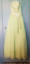 Tiffany Designs - Chartreuse Green Strapless Ball Gown Dress Size 6 - £150.31 GBP