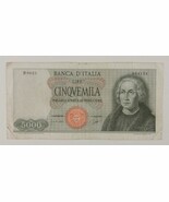 1964 Italy 5000 Lira Note / Banca d&#39;Italia Cinquemila Lire, Christopher ... - $1,129.00 MXN