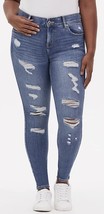 Torrid Bombshell Skinny Premium Stretch High Rise Destructed Jean, 10 Tall NWT - £38.91 GBP