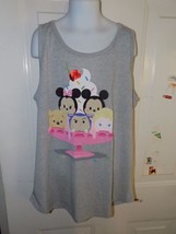 Disney TSUM TSUM Gray Tank Top Mickey Minnie Elisa Princess Size XL (14/16) NEW - $20.44