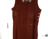 Christopher &amp; Banks sz 12 burgundy velour w appliques &amp;side buttons jump... - $14.54