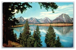 Teton Mountain Range Vista Da Lodge JACKSON Lago Wy Unp Cromo Cartolina Y11 - $4.48