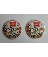 Vintage Miller Brewing Company Jazz Oasis Pinback Button Lot of 2 - Mill... - $19.60