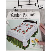 Vintage Bucilla Applique Quilt Kit #8971 Garden Red Poppies Bedspread 84x100 - £80.29 GBP