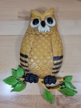 Vintage 1970s Homco Plastic Owl on Branch Wall Hanging Plaque Retro Boho Decor - $24.99