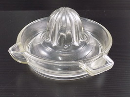 Vintage HEAVY Glass Reamer Juicer 6&quot;  Citrus Squeezer w/ Handle &amp; Pour Spout - £5.51 GBP