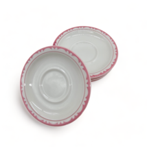 Vintage Restaurant Ware Syracuse China Bowl Pink Scallop Saucer Set Of 4 5.25&quot; - £26.63 GBP