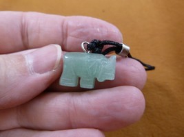 (an-ele-21) Elephant Green Aventurine simple carving PENDANT necklace ge... - £6.05 GBP