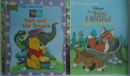 A Little Golden Book Hardcover 2 Titles Pooh and the Dragon &amp; Fox and the Hound - £6.25 GBP