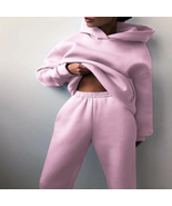 Women&#39;S Casual Hooded Sweater Two-Piece Suit Clothes Hoodie Tracksuit - £34.09 GBP