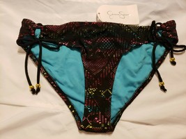 P44 NWT Macy&#39;s Jessica Simpson Black Crocheted Look Lace Layered Bikini Bottom - £14.53 GBP