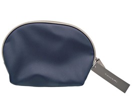 NEW Tahari Womens Navy/Pewter Travel Dome Cosmetic Case Make Up Bag Zip ... - $15.42