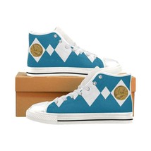 Blue Mighty Morphin Triceratops Dinozord Power Coin High Top Shoes - £47.44 GBP