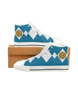 Blue Mighty Morphin Triceratops Dinozord Power Coin High Top Shoes - $39.99