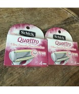 (2) Schick Quattro Womens Razor Ultra Smooth Papaya &amp; Pearl - 4 Ct Each - $18.69