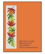 Bead Loom OR Peyote Maple Leaves Border Bracelet Pattern PDF BP_38 - $93.60 MXN