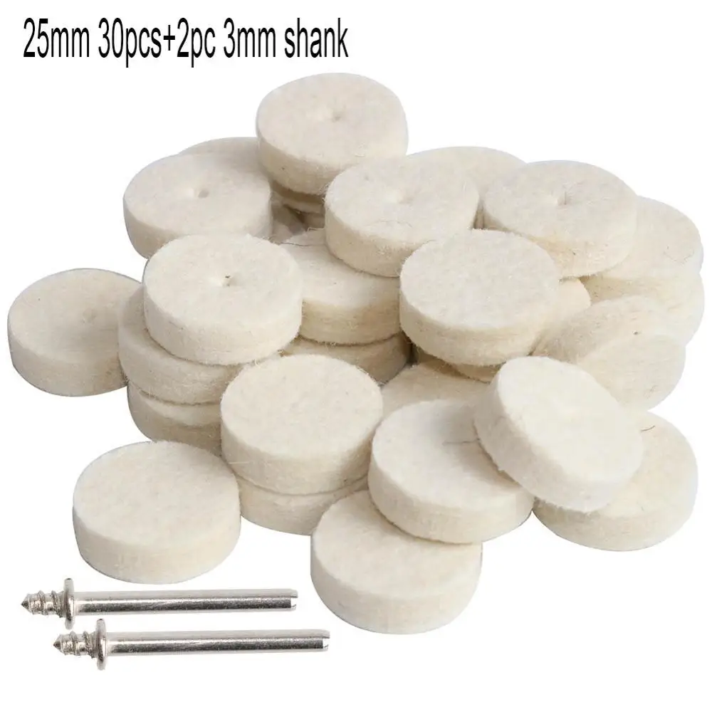 20pc/30pc/50pc  Felt Polishing Buffing Round Wheel Grinding Pad m Shank ... - $162.59