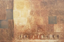 1981 Signed Ltd. Ed 5/100 - Wailing Wall - Kotem -  Large Judaica Lithograph Art - £955.91 GBP
