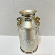 Vintage Tin Metal Milk Can Salt and Pepper Shakes Silver 4&quot;  Lot 2 Hong ... - £8.46 GBP