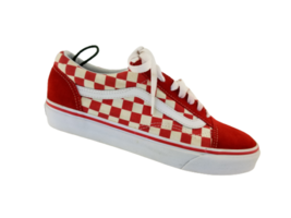 VANS Old Skool Red Checkered Mens Canvas Suede Lace Up Skate Shoes M8 W9.5 - £17.27 GBP