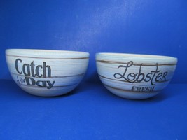 Certified International Kate McRostie Set Of 2 Seafood 6&quot;x3 1/8&quot;  Bowls GUC - $19.00
