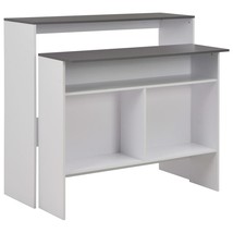 vidaXL Bar Table White with Grey Tabletop Engineered wood Bar Height - $5,454.58 MXN