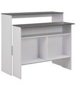 vidaXL Bar Table White with Grey Tabletop Engineered wood Bar Height - $5,454.58 MXN