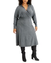 MSRP $110 Alfani Plus Size Collared Sweater Dress Gray Size 0X - £15.73 GBP