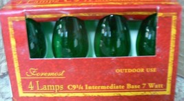 Christmas/Party LightBulbs Lot 40 C9 1/4 Transparent Green Incandescent Foremost - £15.31 GBP