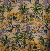 Men’s Hawaiian Silk Shirt Bermuda Bay Large Short Sleeve - £11.86 GBP