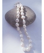 Baroque white pearl necklace Classic irregular large south sea pearl, We... - $192.01 CAD
