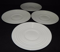 4  I Godinger &amp; Company White Ribbed Round Bread Plates or Saucers 6.5&quot;   - £22.17 GBP