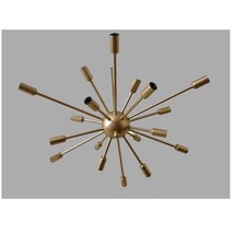 18 Light Mid Century Brass Sputnik chandelier light Fixture made from brass - £239.82 GBP