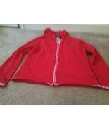 Sag Harbor Women&#39;s Zip Up Cardigan Sweater Jacket Size S Red White - $35.94 CAD