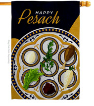 Happy Festival House Flag 28 X 40 Double-Sided Passover Banner - £29.01 GBP