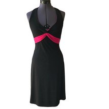 B. Darlin Women&#39;s Halter Dress Black/Pink Size 5/6 V-Neck Knee-Length - $276.80 MXN