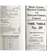 Maine Central Railroad Portland Terminal Co Employee Time Table 1971 DWY1B - €34,31 EUR