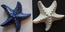 Seaside Ocean Ceramic Starfish Décor 5”x5”x1”, S24, Select: Blue or White - £3.17 GBP